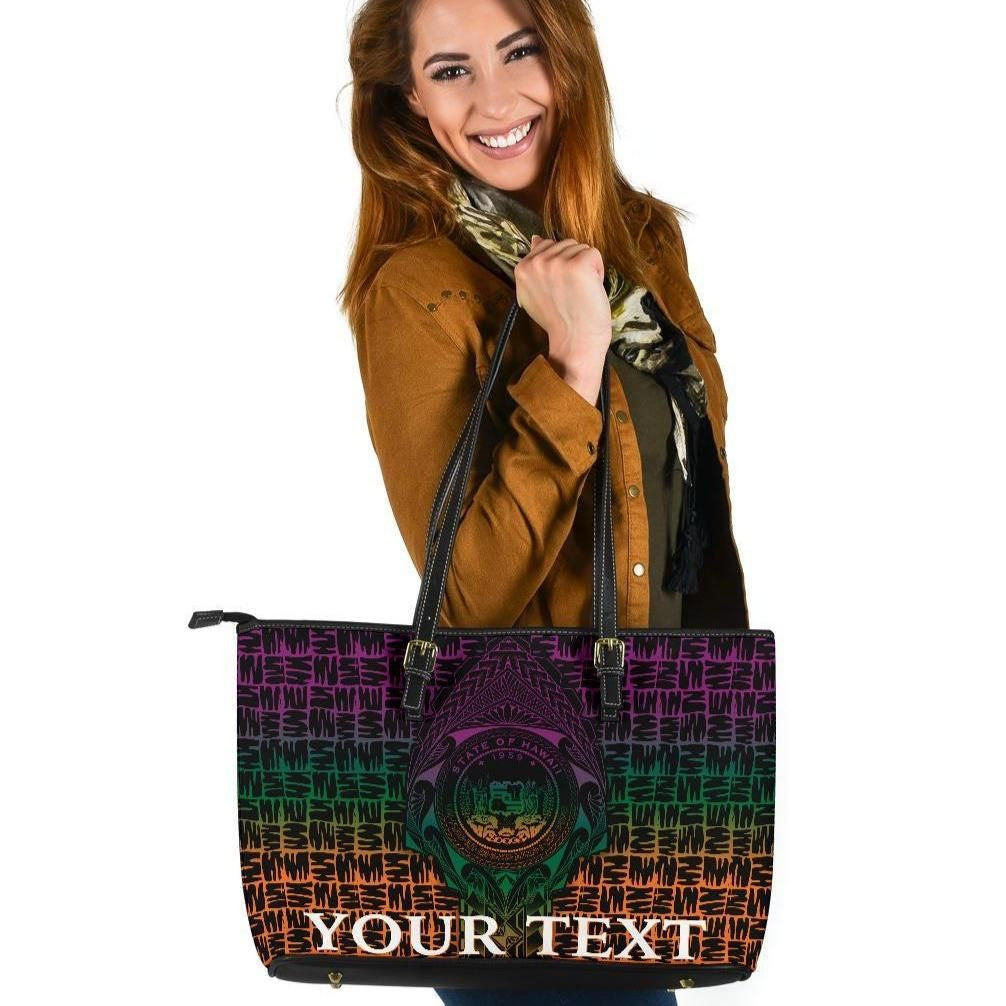 Hawaii Custom Personalised Leather Tote Bag Hawaii Seal Rocket Style 8