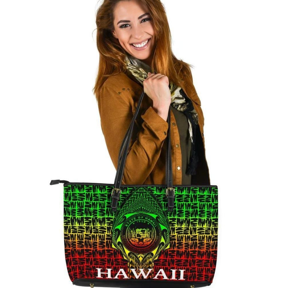 Hawaii Leather Tote Bag Style Reggae 8