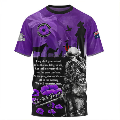 Australia T Shirt Anzac Day Remembering The Animals Victims Of War