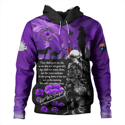 Australia Hoodie Anzac Day Remembering The Animals Victims Of War