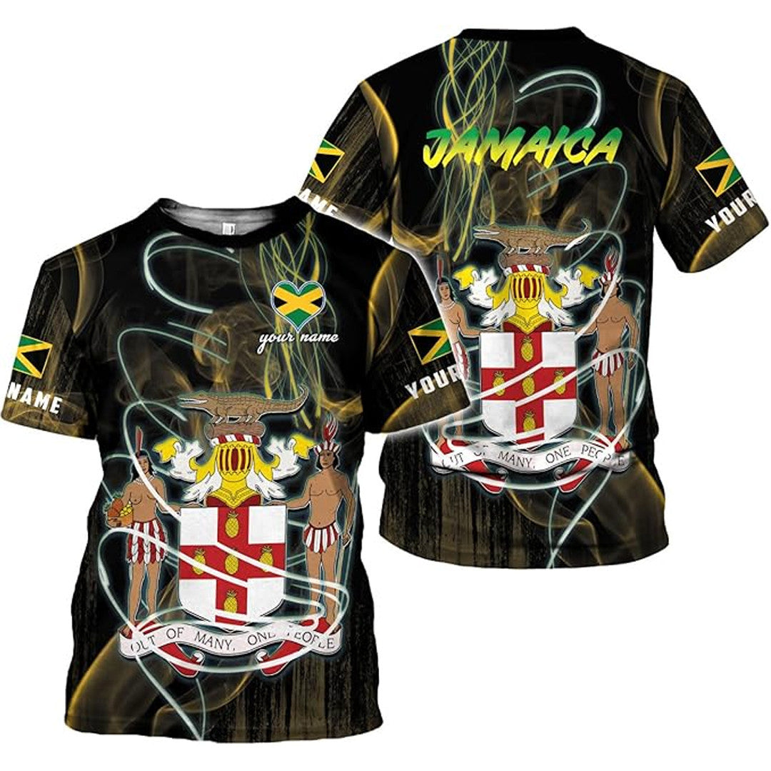 T Shirt Custom Jamaica Lion And Symbol Style Diamond Flag T Shirt