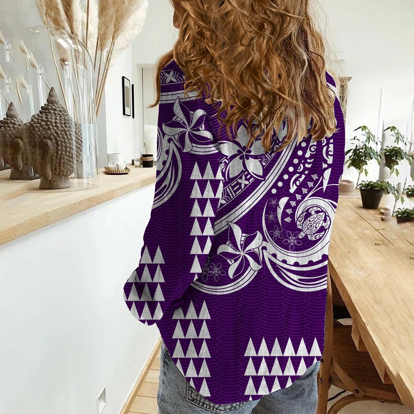 Kakau Hawaiian Polynesian Casual Shirt Purple