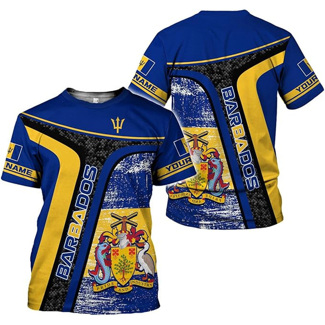 T Shirt Country Custom Barbados Symbol Coat Of Arms, Style My Everything From Skin To Bone T Shirt