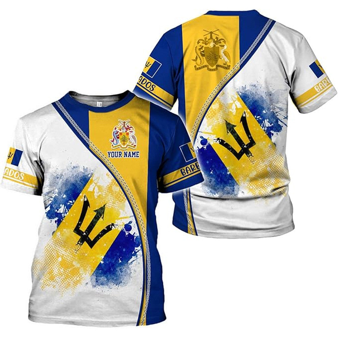 T Shirt Country Custom Barbados Symbol Coat Of Arms, Style Fashion Coloring T Shirt