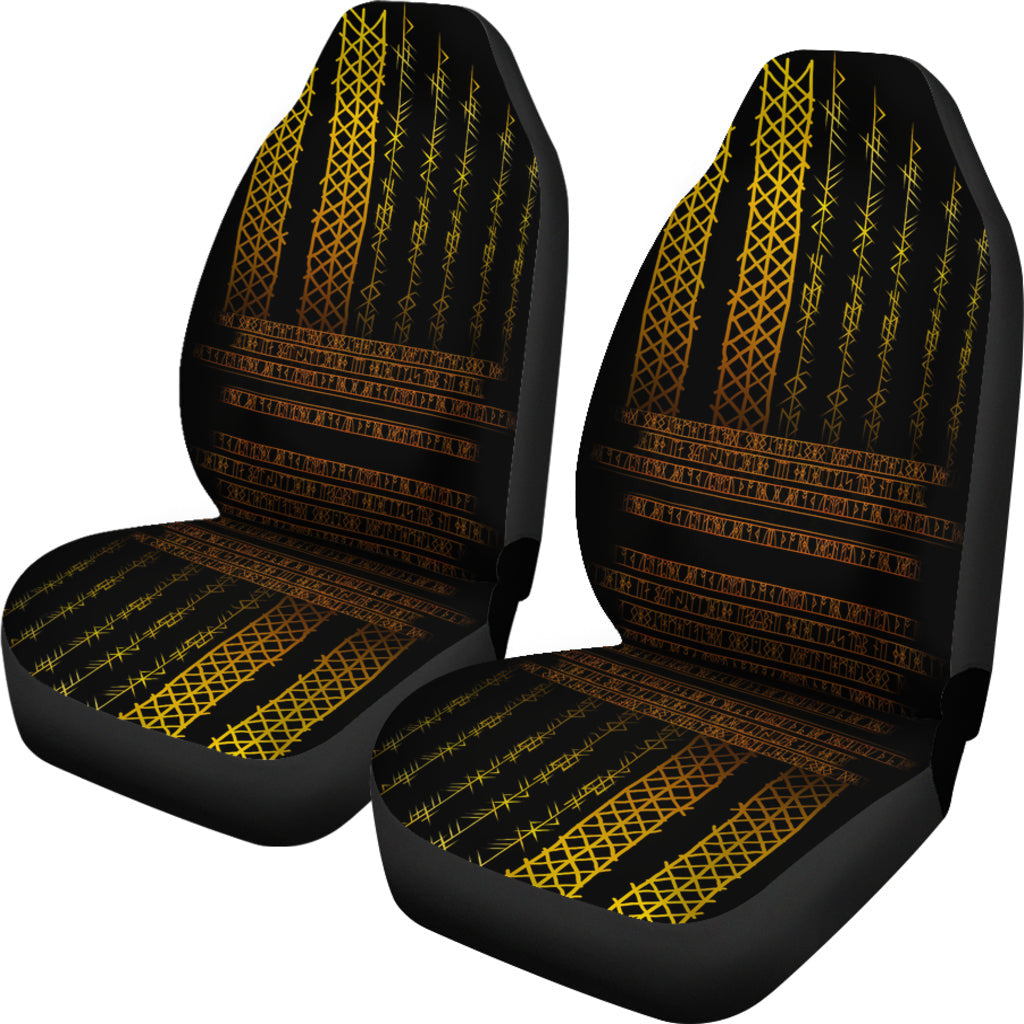 Car Seat Covers Rune And Celtic Knot Gold Style Car Seat Covers