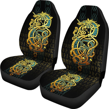 Car Seat Covers Fenrir Tattoo Celtic Gold Rune Car Seat Covers