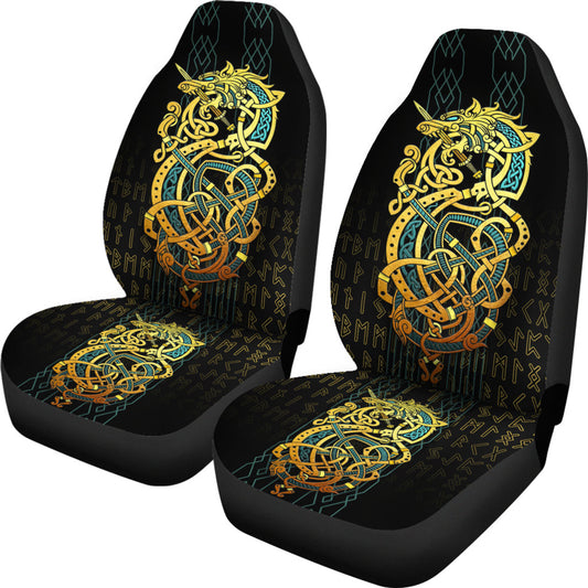 Car Seat Covers Fenrir Tattoo Celtic Gold Rune Car Seat Covers