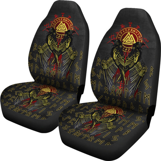 Car Seat Covers Hugin And Munin With Compass Red Car Seat Covers