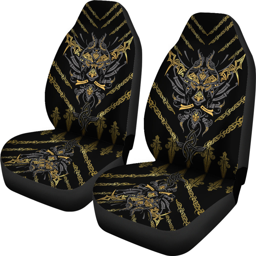 Car Seat Covers Fenrir Tattoo And Gungnir Celtic Gold Car Seat Covers