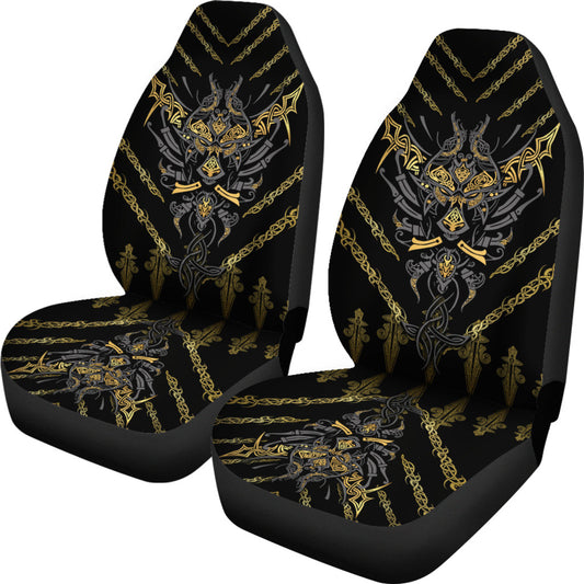 Car Seat Covers Fenrir Tattoo And Gungnir Celtic Gold Car Seat Covers