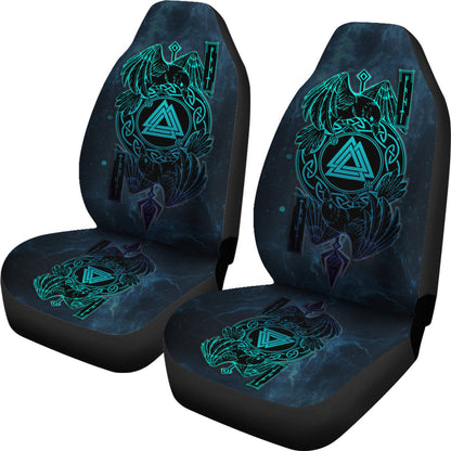 Car Seat Covers Viking Hugin And Munin On Galaxy Background Car Seat Covers