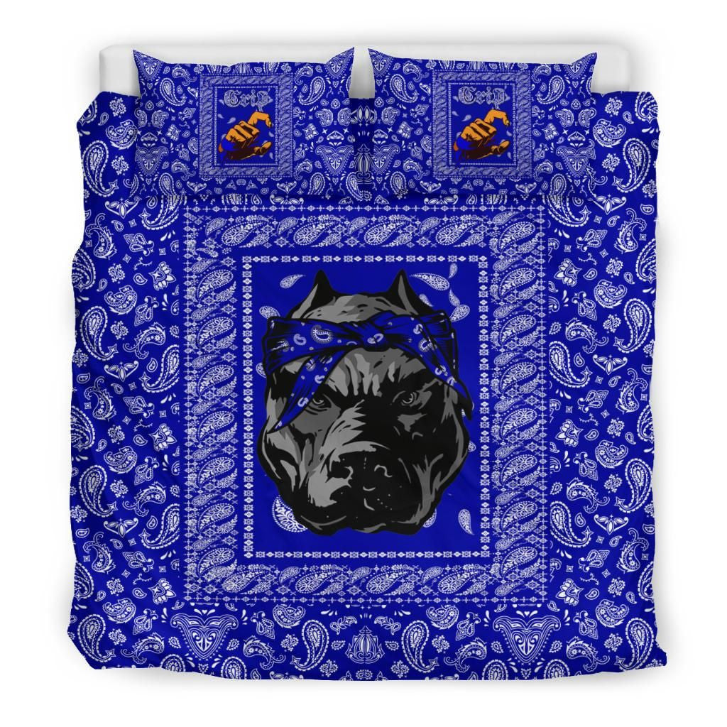 Crips Gang Bulldog Bedding Set