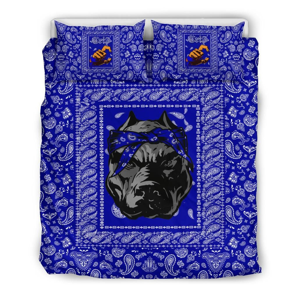Crips Gang Bulldog Bedding Set