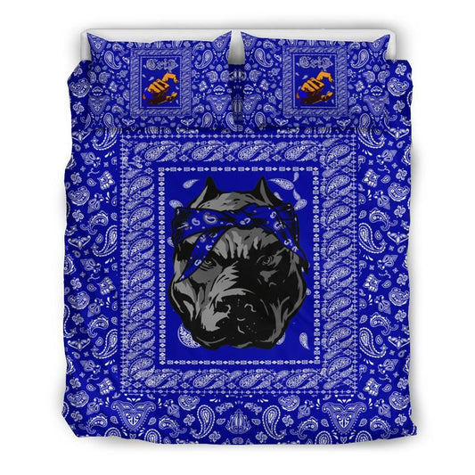 Crips Gang Bulldog Bedding Set