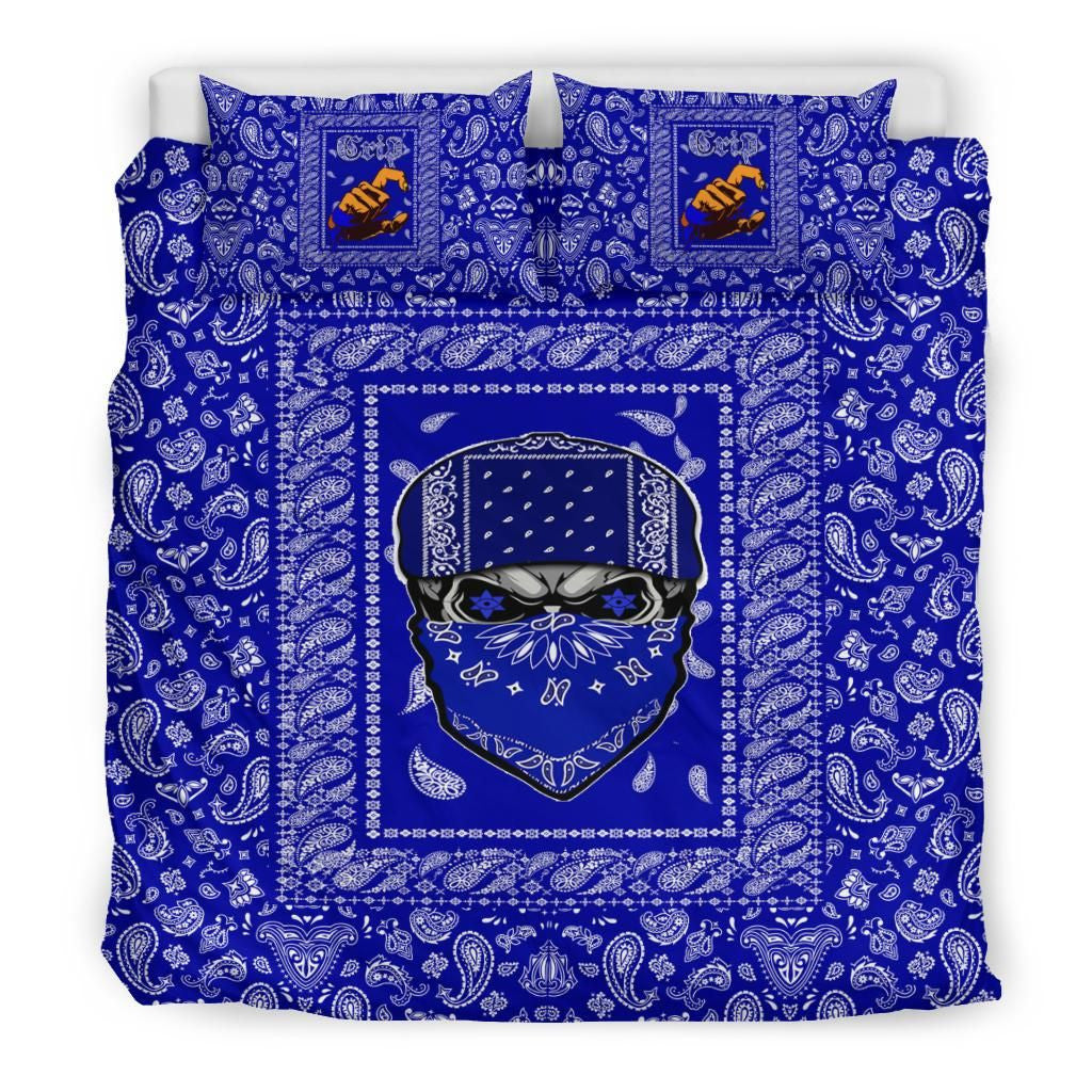 Crips Gang Skull Bedding Set