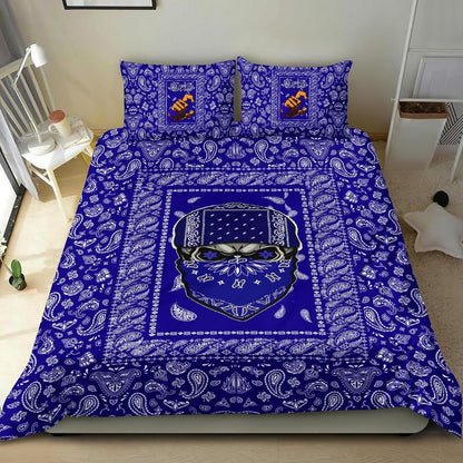 Crips Gang Skull Bedding Set