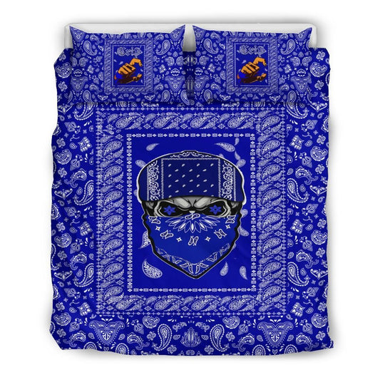 Crips Gang Skull Bedding Set