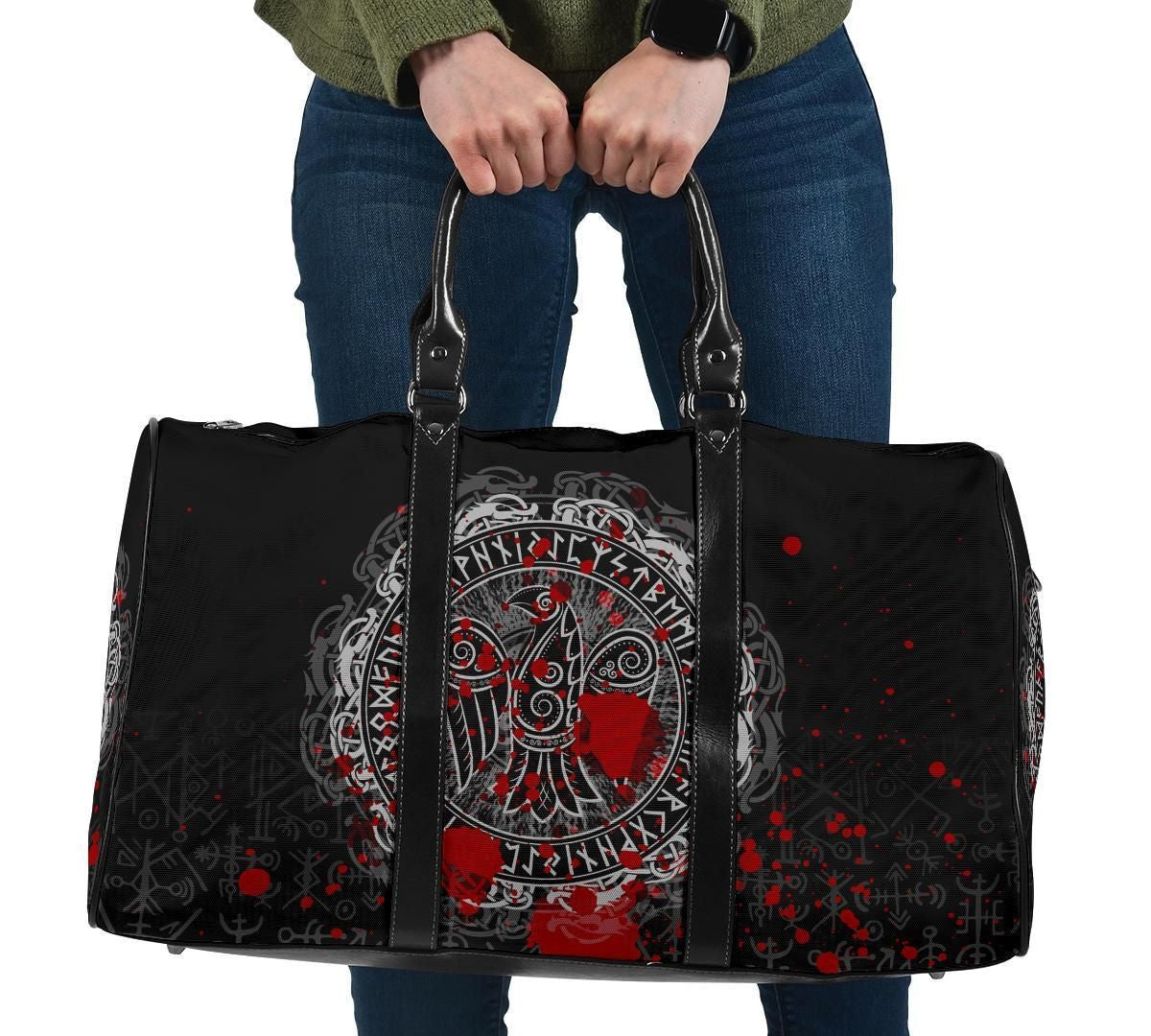 Viking Raven Celtic Tattoo Blood Travel Bag