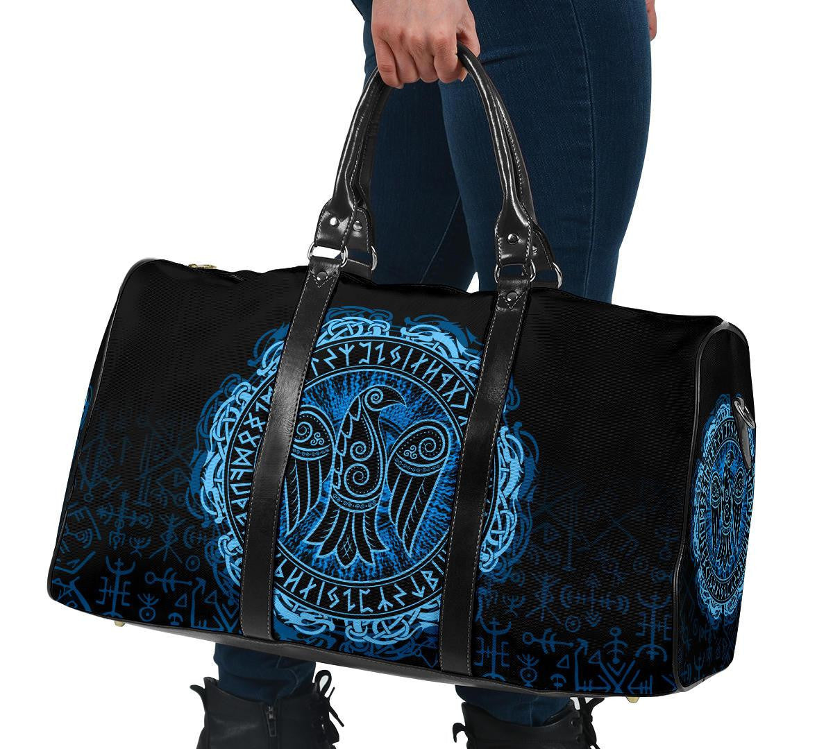 Viking Raven Celtic Cyan Travel Bag