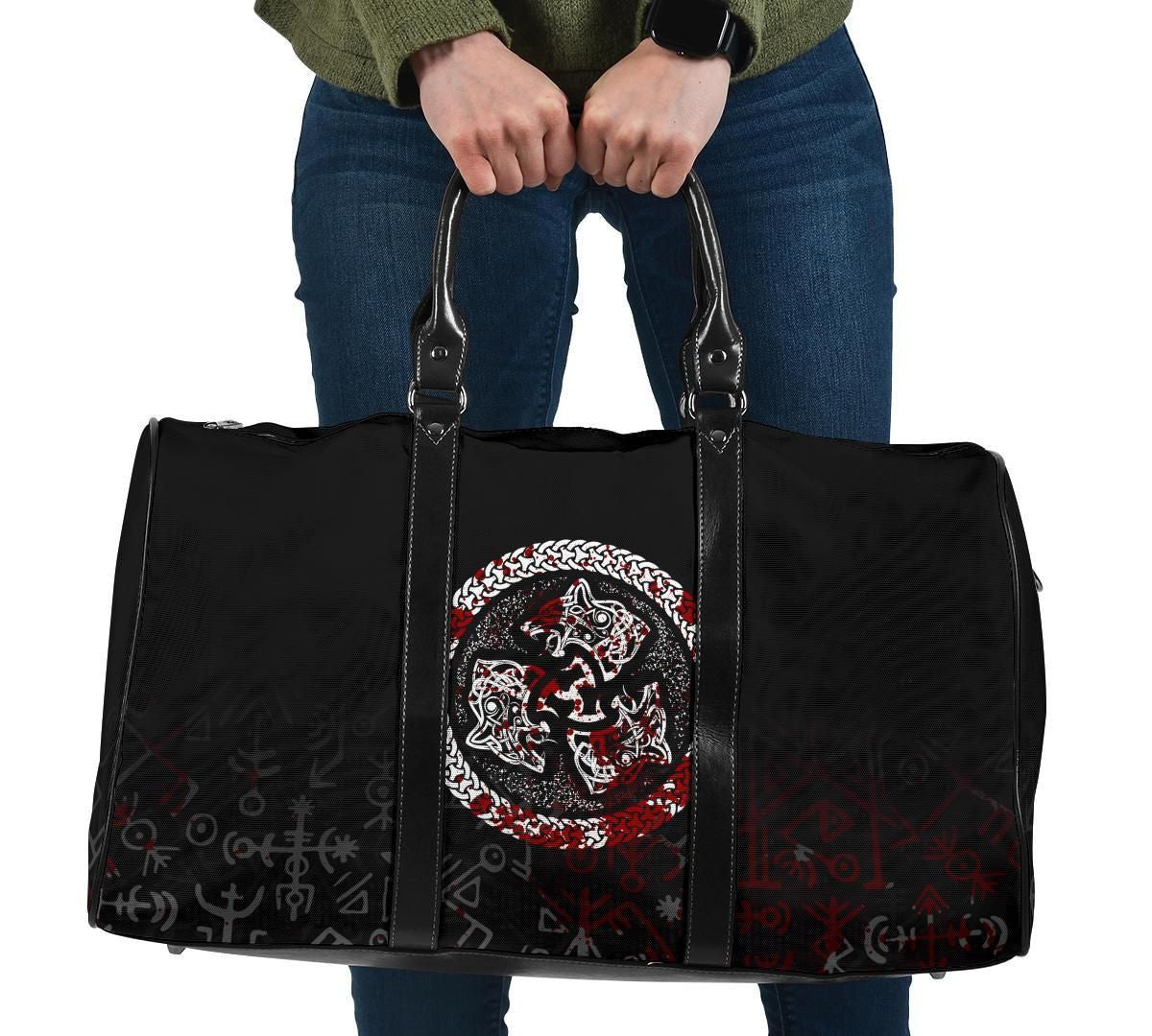 Viking Travel Bag Fierce Blood Wolf Symbol Of A Viking Nordic Style