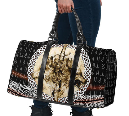 Travel Bag Wolf and Vikings Tattoo 3D