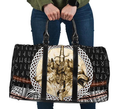 Travel Bag Wolf and Vikings Tattoo 3D