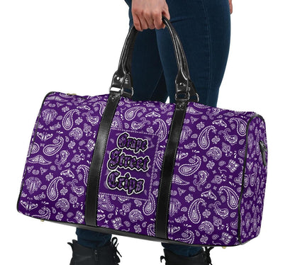 Grape Street Crips Gang Sign Travel Bag Purple Bandana