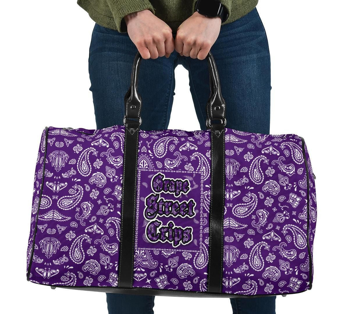 Grape Street Crips Gang Sign Travel Bag Purple Bandana