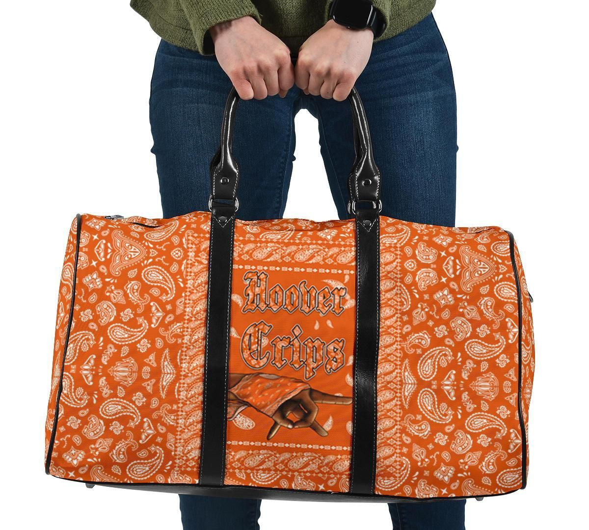 Hoover Crips Travel Bags Orange Bandana
