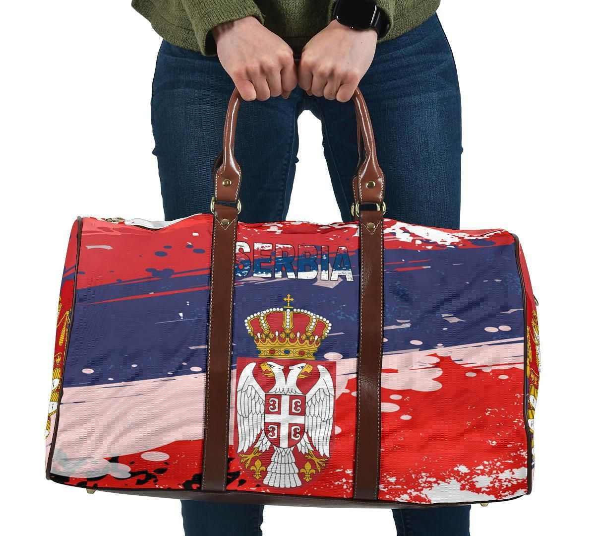 Serbia Travel Bag Serbia National Flag and Emblem
