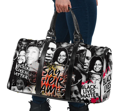 Say Their Name Black Lives Matter Travel Bag Black