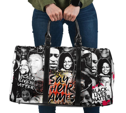 Say Their Name Black Lives Matter Travel Bag Black