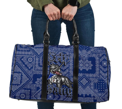 Crips Gang Bulldog Travel Bag Blue Paisley