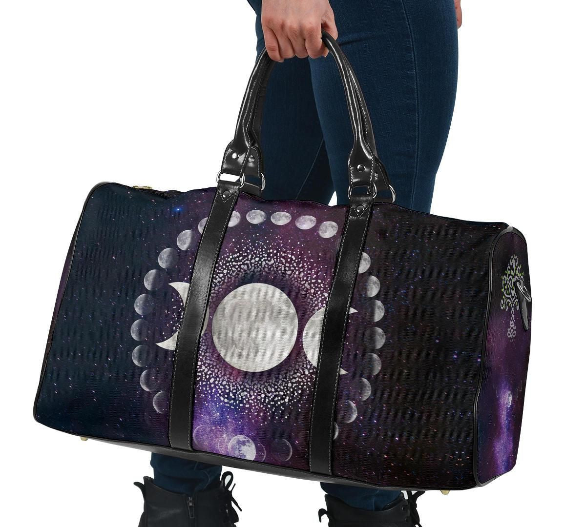 Celtic Wicca Travel Bag Moon Phases Wicca with Pentagram