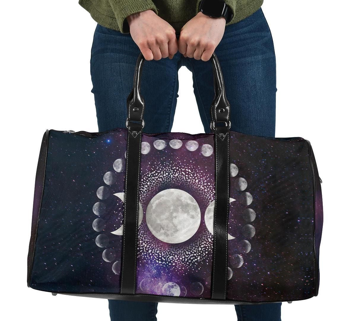 Celtic Wicca Travel Bag Moon Phases Wicca with Pentagram
