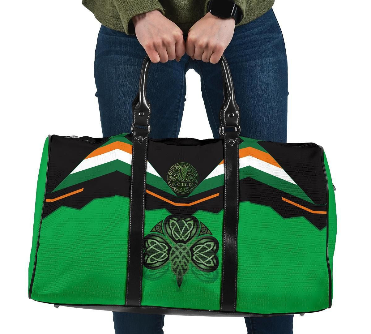 Celtic All Over Print Travel Bag Irish Shamrock With Celtic Patterns