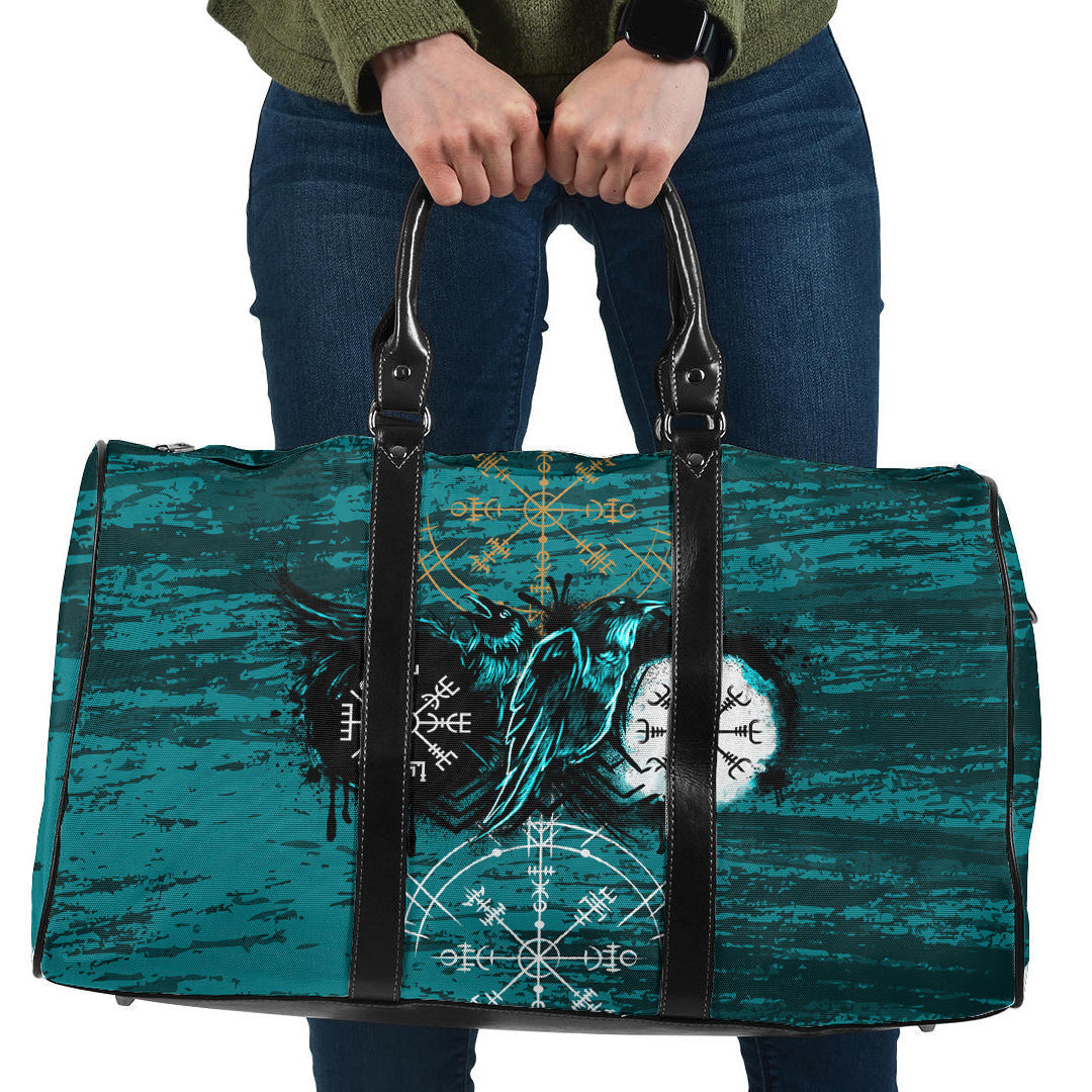 Bag Raven of Odin Symbol Cyan Travel Bag