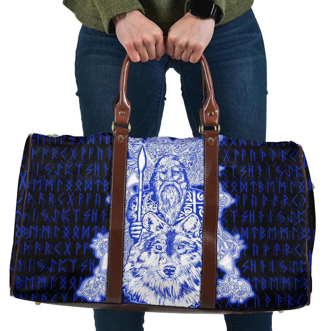 Bag Odin Wolf Viking Blue Travel Bag