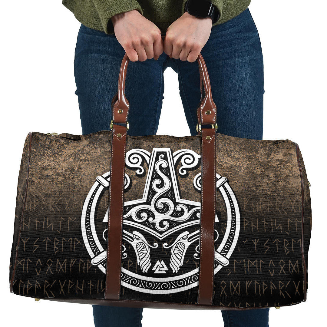 Bag Thors Hammer Mjolnir Viking Torc Norse Pagan Cyan Version Travel Bag