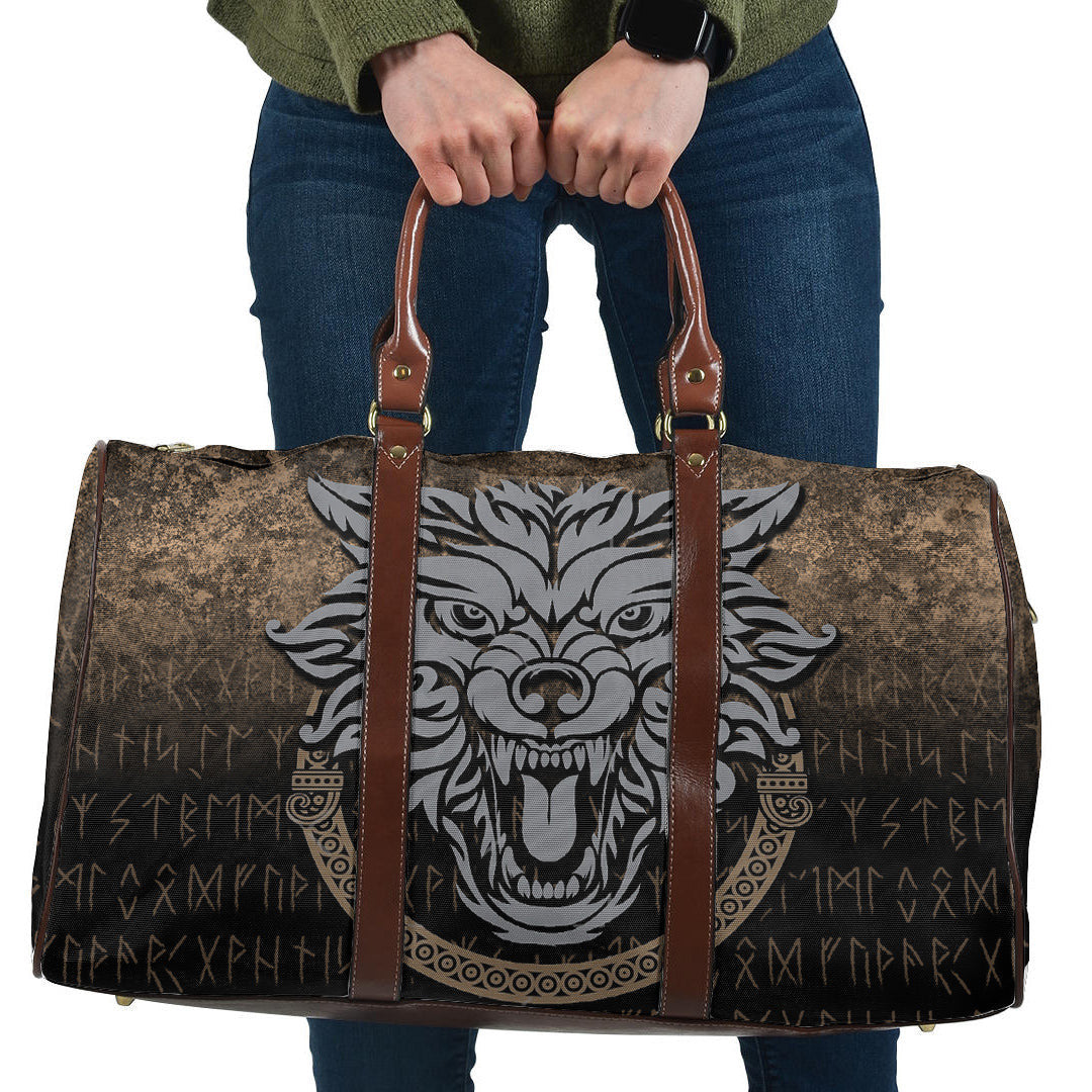 Bag Norse Pagan Viking Wolf Cyan Version Travel Bag