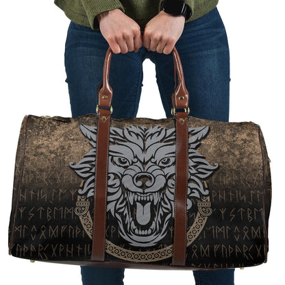 Bag Norse Pagan Viking Wolf Cyan Version Travel Bag