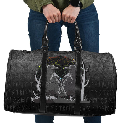 Bag Huginn And Muninn Norse Mythology Ravens Midgard Birds Crow Cyan Version Travel Bag