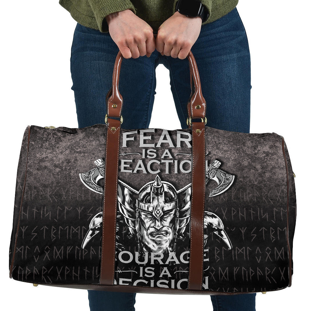 Bag Fear Is A Reaction Courage Is A Decision Cyan Version Travel Bag
