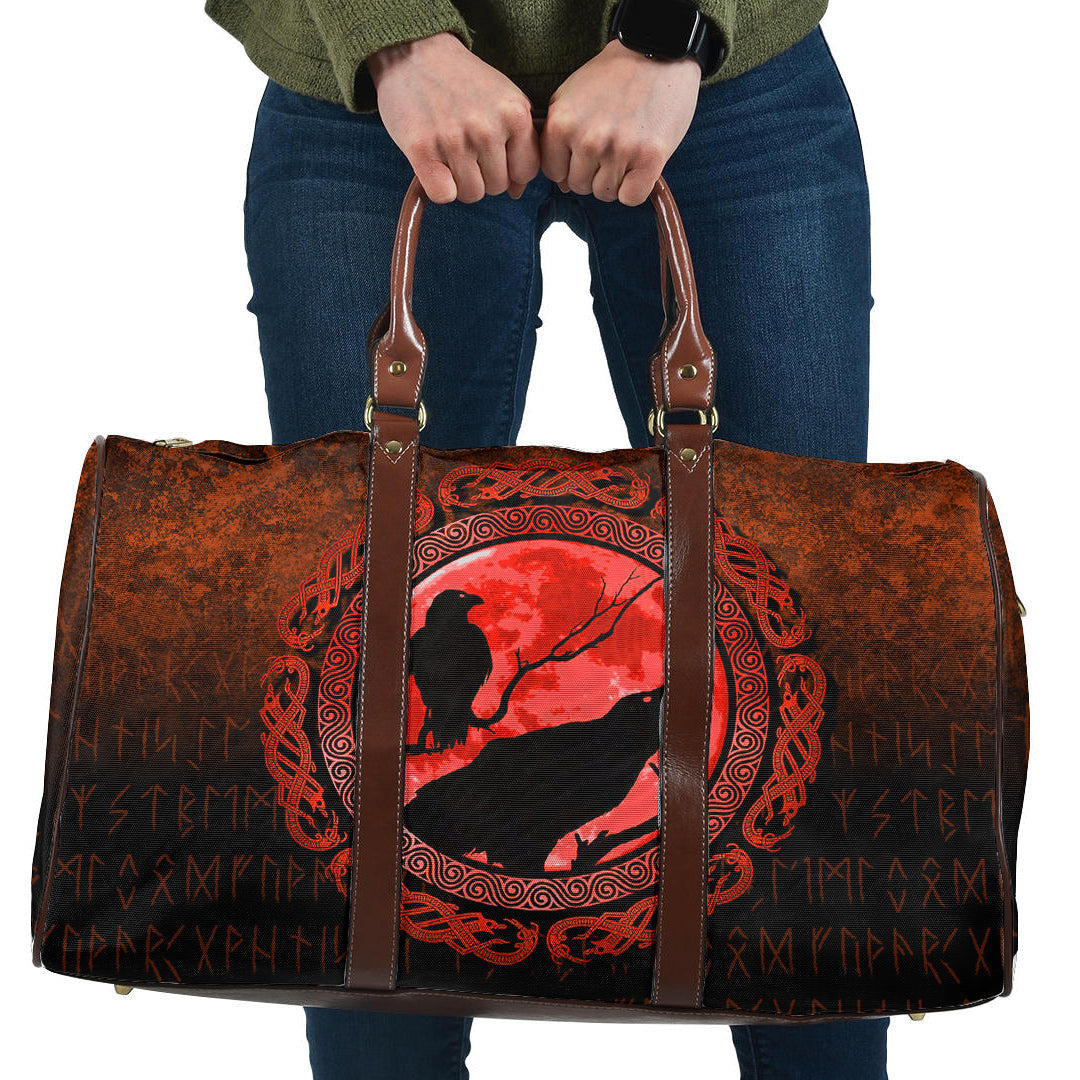 Bag Vikings Huginn Muninn Odin’s Ravens Red Version Travel Bag