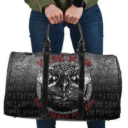 Bag Odin Geri And Freki Wolfs Viking Blood Runs Through My Veins Cyan Version Travel Bag