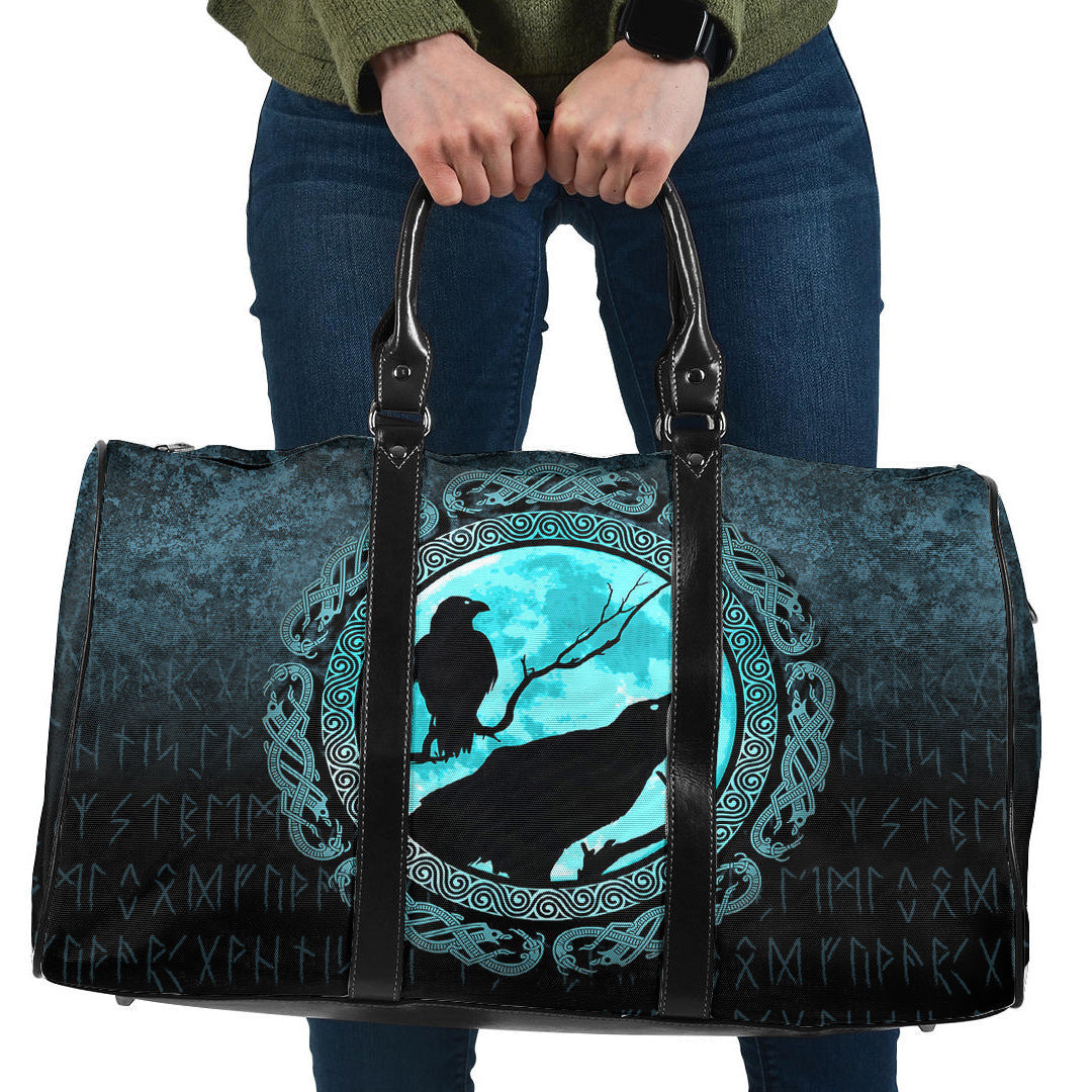 Bag Vikings Huginn Muninn Odin’s Ravens Cyan Version Travel Bag