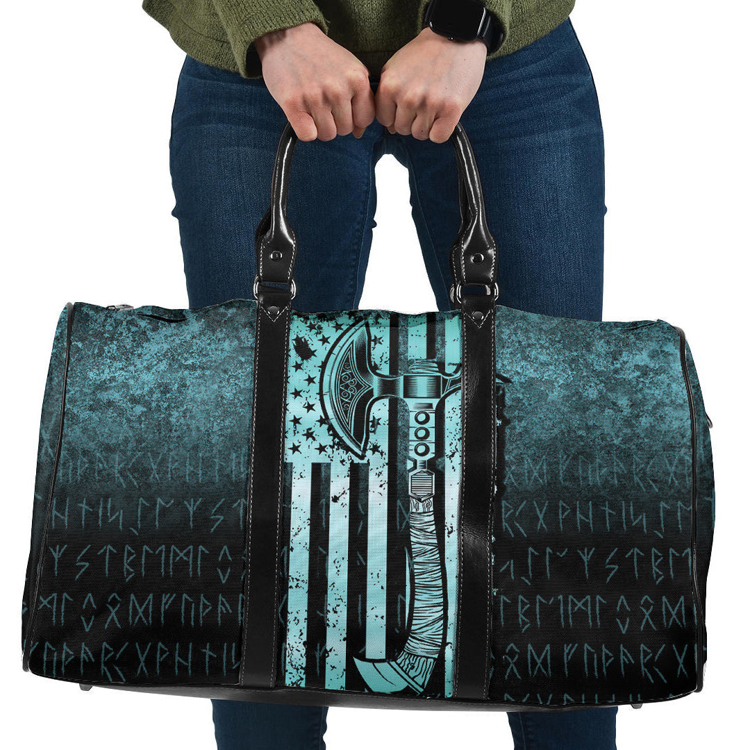 Bag USA Flag Viking Cool American Norsemen Cyan Version Travel Bag