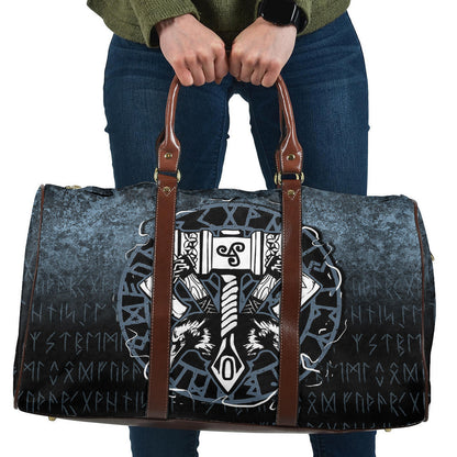 Bag Celtic Huginn And Muninn Raven Viking Cyan Version Travel Bag