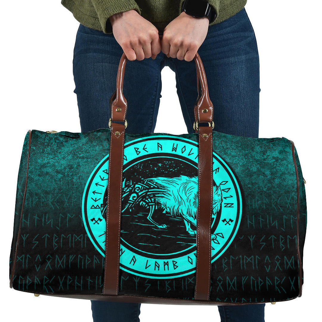 Bag Viking Vegvisir Rune with Crow Red Version Travel Bag