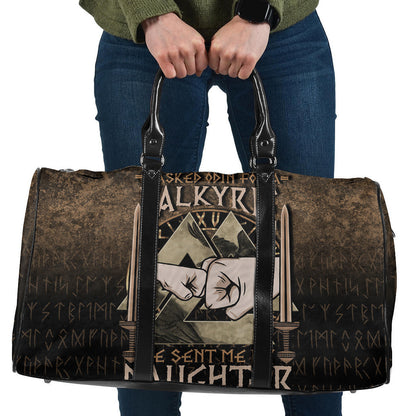 Bag I Asked Odin For A Valkyrie He Sent Me My Daughter Cyan Version Travel Bag